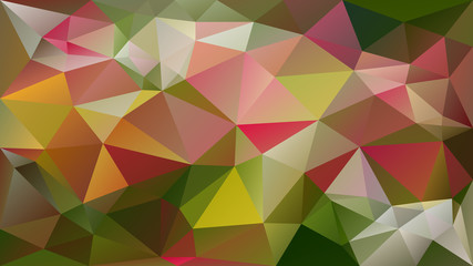vector abstract irregular polygon background - triangle low poly pattern - green brown khaki pink red yellow color