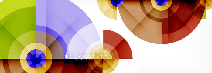 Round circles and triangles abstract background