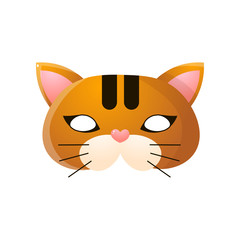 Fototapeta premium Carnival, halloween, masquerade cat mask isolated on white background