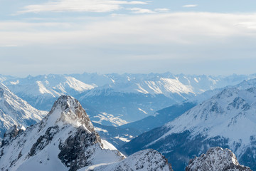 Fototapeta na wymiar beautiful Alps mountain lanscape rocks under snow