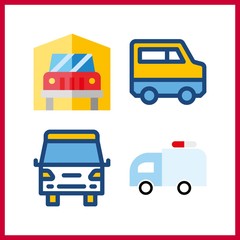 4 fast icon. Vector illustration fast set. ambulance and van icons for fast works