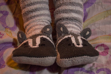 Fluffy bunny ears winter socks