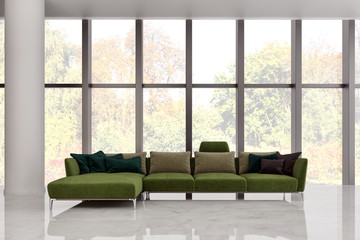 large luxury modern bright interiors room illustration 3D rendering