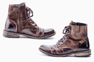 bottines a lacets et zip