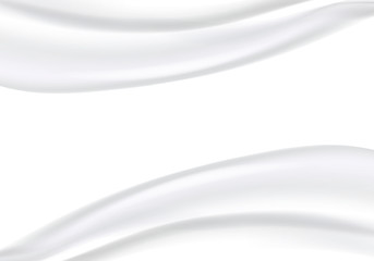 White silk satin background smooth texture background. Beautiful White Silk. Drapery Textile Background, Vector Illustration.
