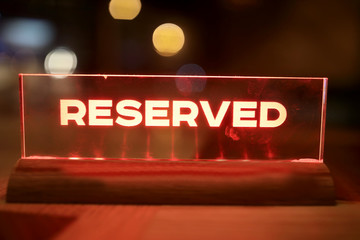 Red sign reserved