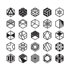 hexagon geometric vector icon , ornament