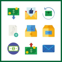 9 send icon. Vector illustration send set. box and mail icons for send works