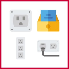 4 smartphone icon. Vector illustration smartphone set. socket and inbox icons for smartphone works