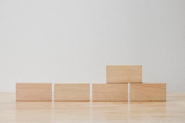 abstract geometric real wooden cube with surreal layout on white background