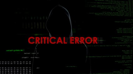 Obraz premium Critical error, unsuccessful attempt to hack server, disappointed criminal