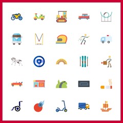 25 speed icon. Vector illustration speed set. buggy and delivery truck icons for speed works