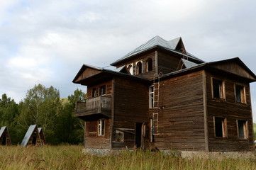 Abandoned tourist complex "Eldorado" at the mouth of the river Inya Altai Territory