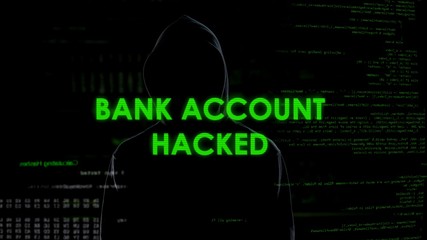 Evil genius man hacked bank account, illegal funds transfer, money laundering
