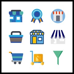 9 customer icon. Vector illustration customer set. shopping basket and quality icons for customer works