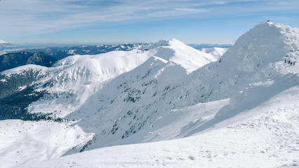 View from the Chopok mountain, the highest peak of Low Tatras, Jasna, Slovakia