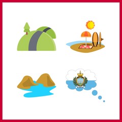 4 tree icon. Vector illustration tree set. san marino and beach icons for tree works