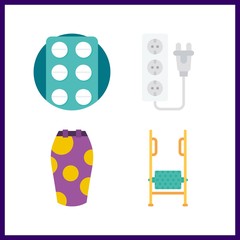 4 people icon. Vector illustration people set. socket and skirt icons for people works
