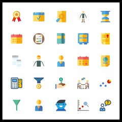25 management icon. Vector illustration management set. agenda and stats icons for management works