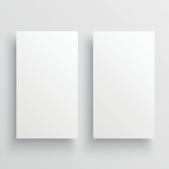 Pair isolated of blank paper brochures with soft shadows. Vector illustration.