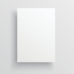 Empty sheet of paper template. Realistic vector background. Eps10