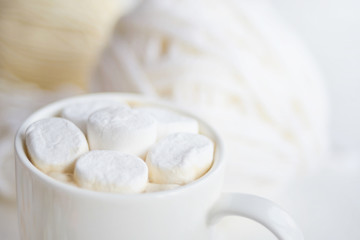 Hot coffee with marshmallows