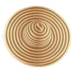 Women's summer hat. Vector illustration. Isolated on a white background.