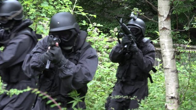 A Special Force Squad run in a wilderness area.