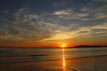 Beautiful view of the Andaman Sea at sunset. Thailand.