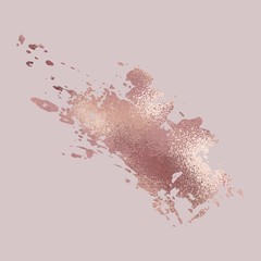 Brush stroke. Rose gold. Elegant metallic texture for the design