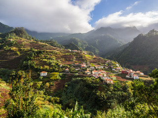 Fototapeta na wymiar Landscape with a small village on the Madeira island, Portugal