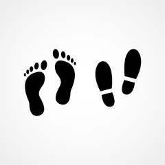 Footprints icon set. Vector art.