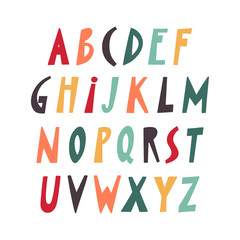Vector paper cut colorful trendy uppercase alphabet