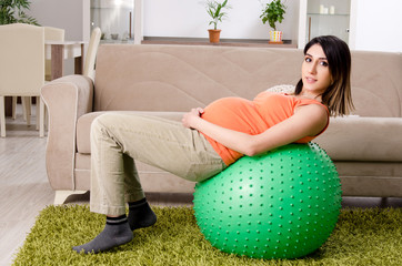 Young pregnant woman at home 