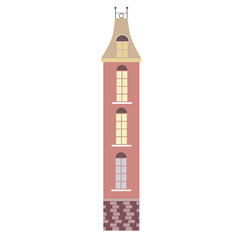 pink house flat illustration