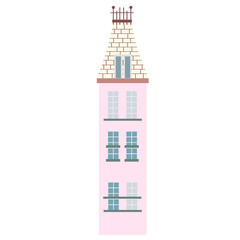 pink house flat illustration