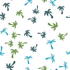 Coconut palm tree. Tropical vector Seamless pattern