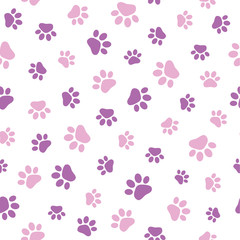 Seamless pattern animal paw