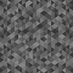 Abstract polygon dark grey graphic triangle seamless pattern. Vector graphic background.