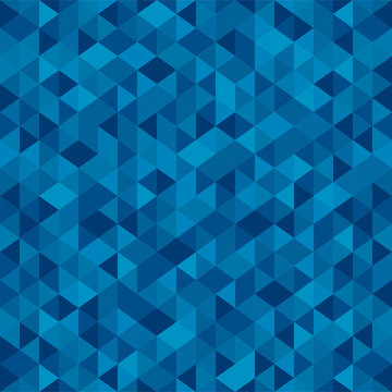 Abstract Polygon Blue Graphic Triangle Seamless Pattern. Vector Graphic Background.