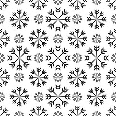Snowflake Icon, Snow Seamless Pattern