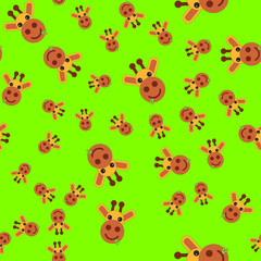 Seamless pattern of giraffe head.