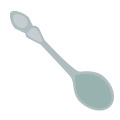 tea spoon silver retro flat simple illustration
