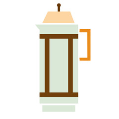 coffee french press flat simple illustration