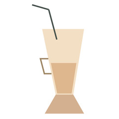 Fototapeta na wymiar coffee cocktail glass flat simple illustration