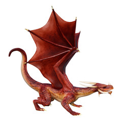 3D Rendering Fairy Tale Dragon on White