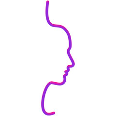 The girl s face in line in neon style