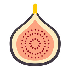 fig half flat simple illustration