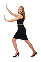 Fototapeta premium Beautiful woman in black dress 