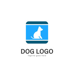 Dog logo vector design. modern dog logo template isolated on white background